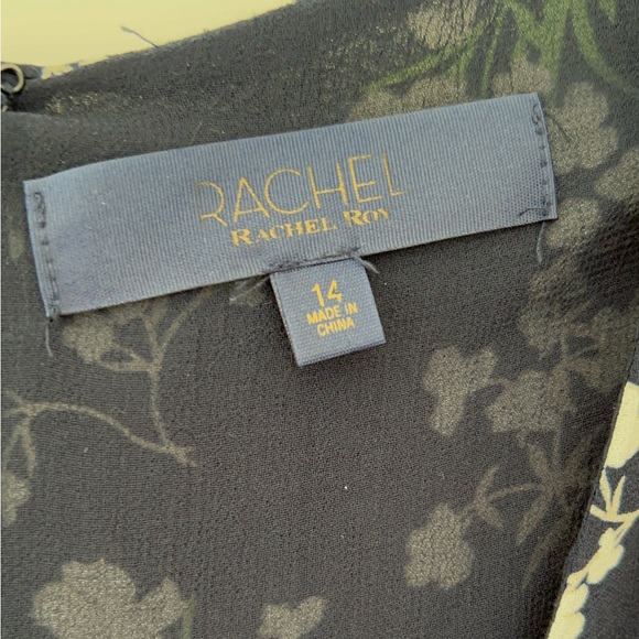 RACHEL Rachel Roy Faux Floral Wrap Dress in Navy Size 14 - Picture 6 of 7